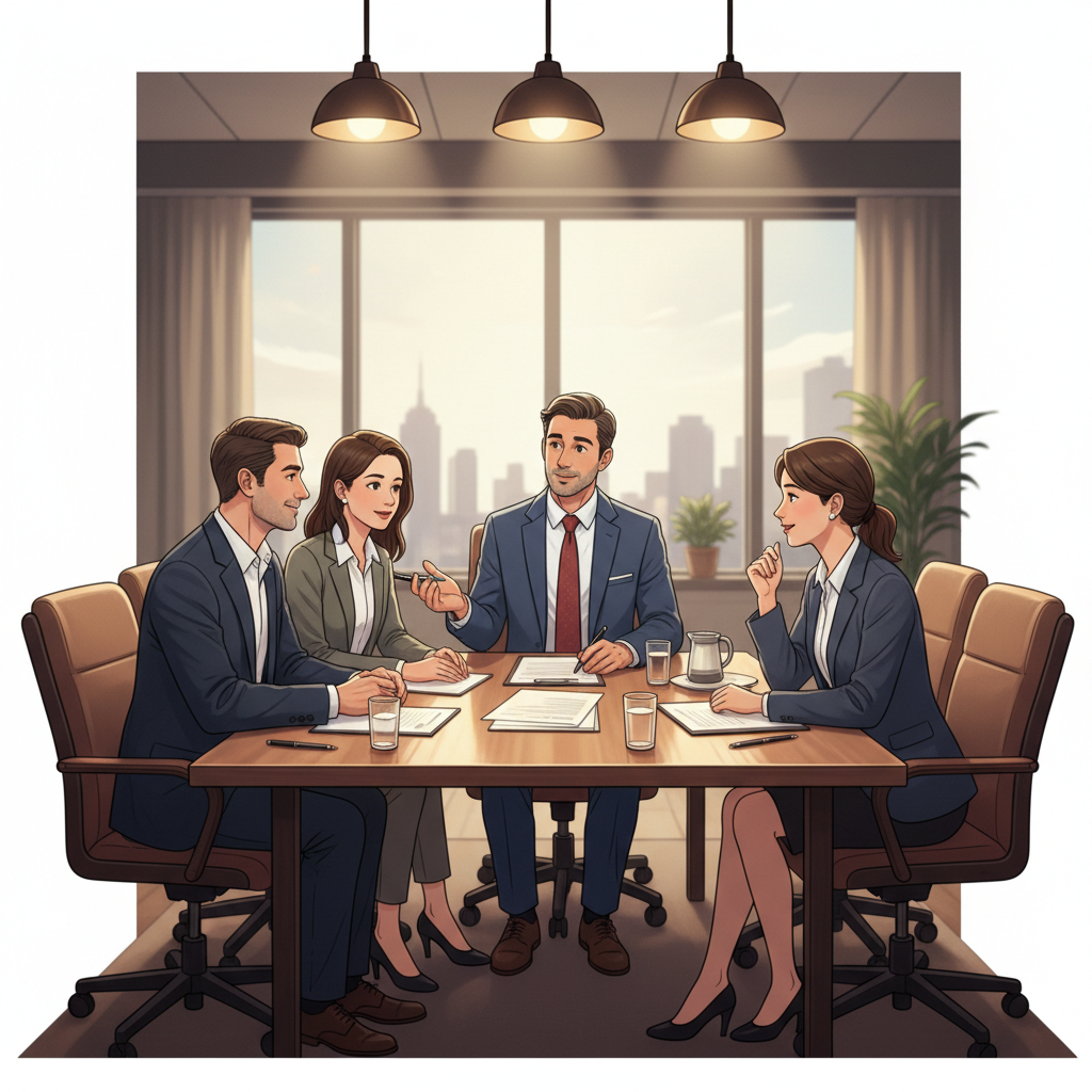 image of people in a divorce mediation in Florida